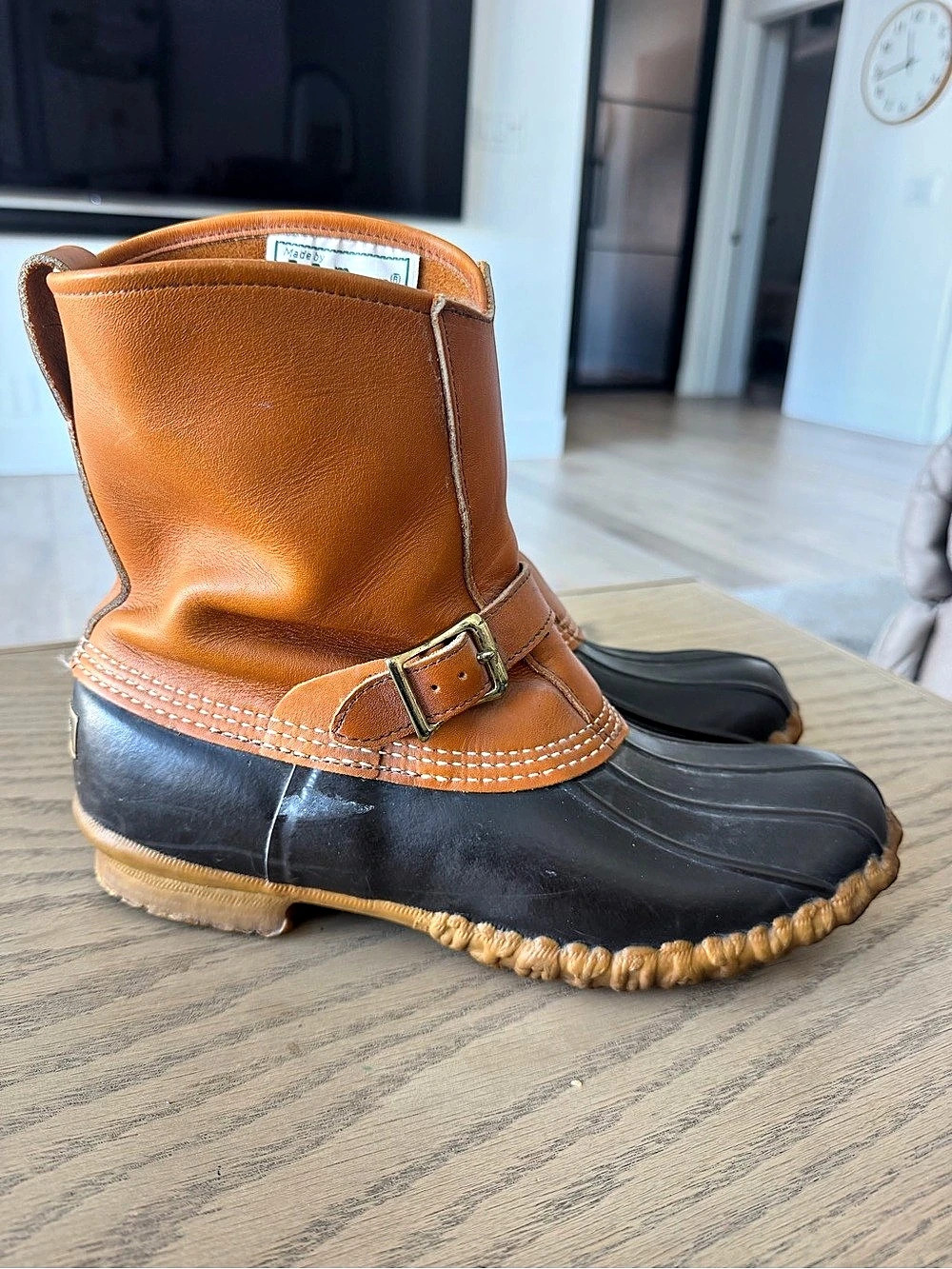 Vintage L.L. Bean Maine Hunting Shoe Duck Boots Men's Size 9 Brown Leather USA M